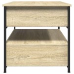 vidaXL Măsuță de cafea, 70x50x50 cm, lemn prelucrat și metal vidaXL Măsuță de cafea, 70x50x50 cm, lemn prelucrat și metal