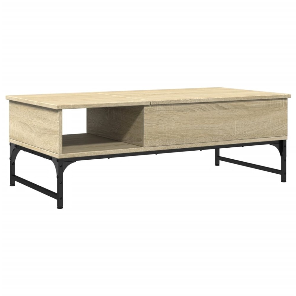 vidaXL Măsuță cafea stejar sonoma 100x50x35 cm lemn prelucrat și metal