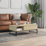vidaXL Măsuță cafea stejar sonoma 100x50x35 cm lemn prelucrat și metal vidaXL Măsuță cafea stejar sonoma 100x50x35 cm lemn prelucrat și metal