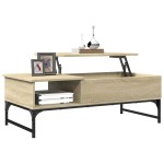 vidaXL Măsuță cafea stejar sonoma 100x50x35 cm lemn prelucrat și metal vidaXL Măsuță cafea stejar sonoma 100x50x35 cm lemn prelucrat și metal