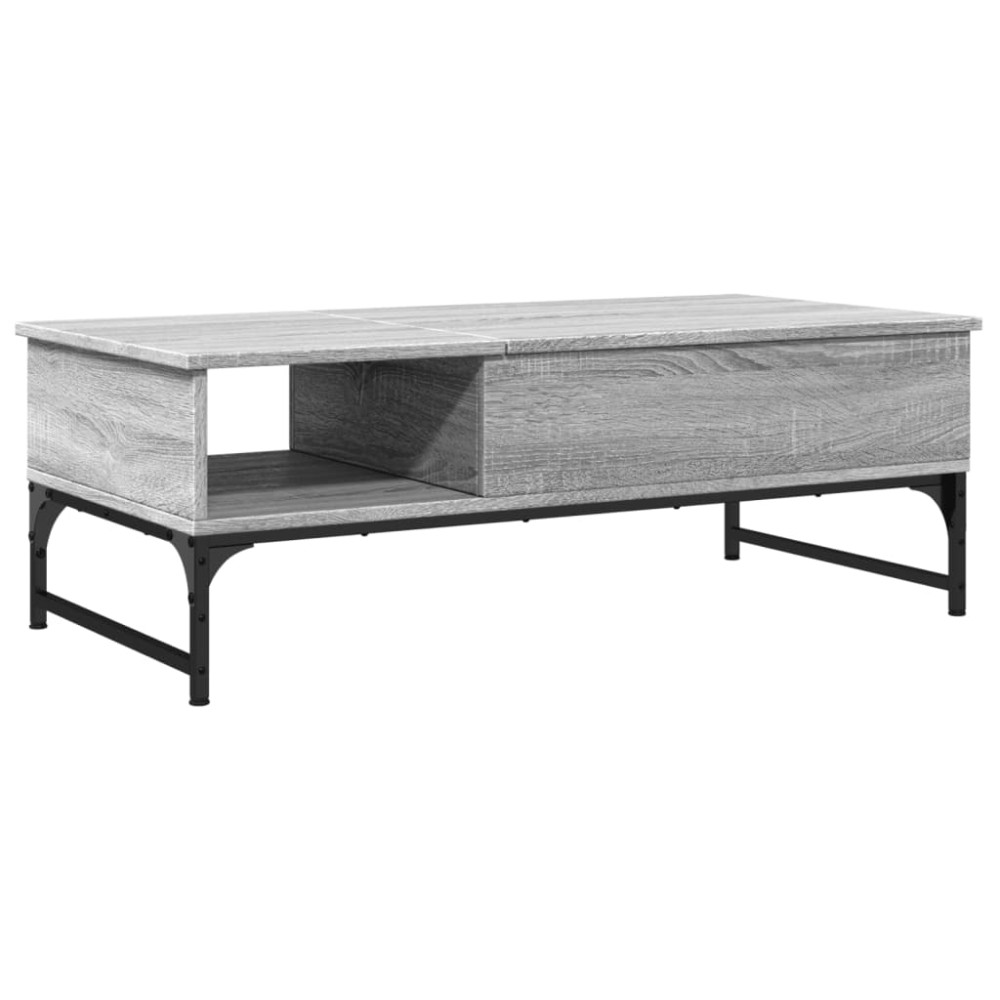 vidaXL Măsuță de cafea, gri sonoma, 100x50x35 cm, lemn prelucrat/metal