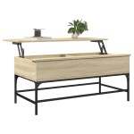 vidaXL Măsuță cafea stejar sonoma 100x50x45 cm lemn prelucrat și metal vidaXL Măsuță cafea stejar sonoma 100x50x45 cm lemn prelucrat și metal