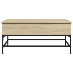 vidaXL Măsuță cafea stejar sonoma 100x50x45 cm lemn prelucrat și metal vidaXL Măsuță cafea stejar sonoma 100x50x45 cm lemn prelucrat și metal