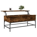 vidaXL Măsuță cafea, stejar fumuriu 100x50x45 cm lemn prelucrat/metal vidaXL Măsuță cafea, stejar fumuriu 100x50x45 cm lemn prelucrat/metal