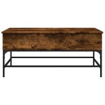 vidaXL Măsuță cafea, stejar fumuriu 100x50x45 cm lemn prelucrat/metal vidaXL Măsuță cafea, stejar fumuriu 100x50x45 cm lemn prelucrat/metal