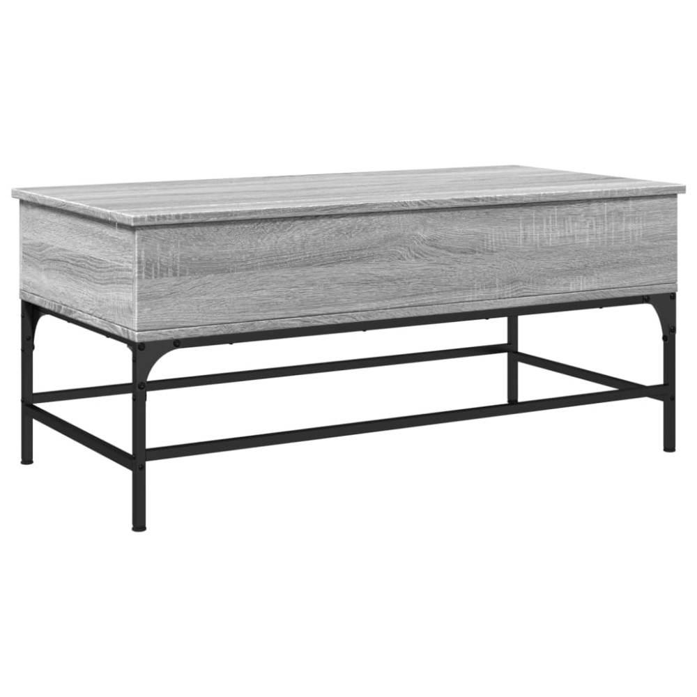 vidaXL Măsuță de cafea, gri sonoma, 100x50x45 cm, lemn prelucrat/metal