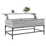 vidaXL Măsuță de cafea, gri sonoma, 100x50x45 cm, lemn prelucrat/metal