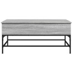 vidaXL Măsuță de cafea, gri sonoma, 100x50x45 cm, lemn prelucrat/metal