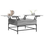 vidaXL Măsuță de cafea gri sonoma 80x80x45 cm lemn prelucrat și metal
