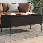vidaXL Măsuță de cafea, negru, 100x50x45 cm, lemn prelucrat și metal vidaXL Măsuță de cafea, negru, 100x50x45 cm, lemn prelucrat și metal