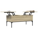 vidaXL Măsuță cafea stejar sonoma 100x50x45 cm lemn prelucrat și metal vidaXL Măsuță cafea stejar sonoma 100x50x45 cm lemn prelucrat și metal