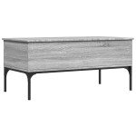 vidaXL Măsuță de cafea, gri sonoma, 100x50x45 cm, lemn prelucrat/metal