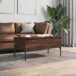 vidaXL Măsuță cafea, stejar maro, 100x50x45 cm, lemn prelucrat/metal vidaXL Măsuță cafea, stejar maro, 100x50x45 cm, lemn prelucrat/metal