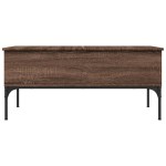 vidaXL Măsuță cafea, stejar maro, 100x50x45 cm, lemn prelucrat/metal vidaXL Măsuță cafea, stejar maro, 100x50x45 cm, lemn prelucrat/metal