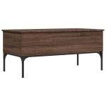 vidaXL Măsuță cafea, stejar maro, 100x50x45 cm, lemn prelucrat/metal vidaXL Măsuță cafea, stejar maro, 100x50x45 cm, lemn prelucrat/metal