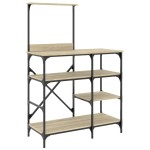 vidaXL Raft brutărie, stejar sonoma, 90x40x132 cm lemn prelucrat/metal