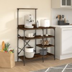 vidaXL Raft brutărie, stejar fumuriu 90x40x132 cm lemn prelucrat/metal vidaXL Raft brutărie, stejar fumuriu 90x40x132 cm lemn prelucrat/metal