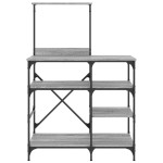vidaXL Raft brutărie, gri sonoma, 90x40x132 cm, lemn prelucrat/metal vidaXL Raft brutărie, gri sonoma, 90x40x132 cm, lemn prelucrat/metal