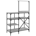 vidaXL Raft brutărie, gri sonoma, 90x40x132 cm, lemn prelucrat/metal vidaXL Raft brutărie, gri sonoma, 90x40x132 cm, lemn prelucrat/metal