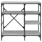 vidaXL Raft brutărie, gri sonoma, 90x40x84 cm, lemn prelucrat/metal vidaXL Raft brutărie, gri sonoma, 90x40x84 cm, lemn prelucrat/metal