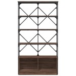 vidaXL Bibliotecă, stejar maro, 100x26x180 cm, lemn prelucrat/metal