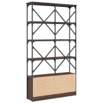 vidaXL Bibliotecă, stejar maro, 100x26x180 cm, lemn prelucrat/metal