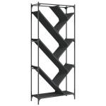 vidaXL Bibliotecă, negru, 79x30x180 cm, lemn prelucrat și metal vidaXL Bibliotecă, negru, 79x30x180 cm, lemn prelucrat și metal