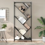 vidaXL Bibliotecă, negru, 79x30x180 cm, lemn prelucrat și metal vidaXL Bibliotecă, negru, 79x30x180 cm, lemn prelucrat și metal