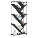 vidaXL Bibliotecă, negru, 79x30x180 cm, lemn prelucrat și metal vidaXL Bibliotecă, negru, 79x30x180 cm, lemn prelucrat și metal