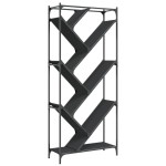 vidaXL Bibliotecă, negru, 79x30x180 cm, lemn prelucrat și metal vidaXL Bibliotecă, negru, 79x30x180 cm, lemn prelucrat și metal