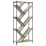 vidaXL Bibliotecă, stejar sonoma, 79x30x180 cm, lemn prelucrat/metal vidaXL Bibliotecă, stejar sonoma, 79x30x180 cm, lemn prelucrat/metal