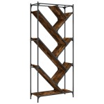 vidaXL Bibliotecă, stejar fumuriu, 79x30x180 cm, lemn prelucrat/metal vidaXL Bibliotecă, stejar fumuriu, 79x30x180 cm, lemn prelucrat/metal