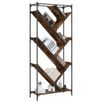 vidaXL Bibliotecă, stejar fumuriu, 79x30x180 cm, lemn prelucrat/metal vidaXL Bibliotecă, stejar fumuriu, 79x30x180 cm, lemn prelucrat/metal