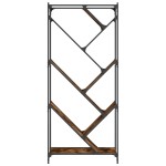 vidaXL Bibliotecă, stejar fumuriu, 79x30x180 cm, lemn prelucrat/metal vidaXL Bibliotecă, stejar fumuriu, 79x30x180 cm, lemn prelucrat/metal