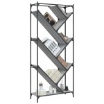 vidaXL Bibliotecă, gri sonoma, 79x30x180 cm, lemn prelucrat/metal vidaXL Bibliotecă, gri sonoma, 79x30x180 cm, lemn prelucrat/metal