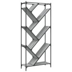 vidaXL Bibliotecă, gri sonoma, 79x30x180 cm, lemn prelucrat/metal vidaXL Bibliotecă, gri sonoma, 79x30x180 cm, lemn prelucrat/metal