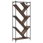 vidaXL Bibliotecă, stejar maro, 79x30x180 cm, lemn prelucrat/metal vidaXL Bibliotecă, stejar maro, 79x30x180 cm, lemn prelucrat/metal