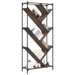vidaXL Bibliotecă, stejar maro, 79x30x180 cm, lemn prelucrat/metal vidaXL Bibliotecă, stejar maro, 79x30x180 cm, lemn prelucrat/metal