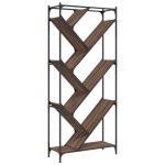 vidaXL Bibliotecă, stejar maro, 79x30x180 cm, lemn prelucrat/metal vidaXL Bibliotecă, stejar maro, 79x30x180 cm, lemn prelucrat/metal