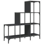 vidaXL Bibliotecă, negru, 92x30x102 cm, lemn prelucrat și metal vidaXL Bibliotecă, negru, 92x30x102 cm, lemn prelucrat și metal