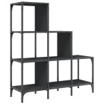vidaXL Bibliotecă, negru, 92x30x102 cm, lemn prelucrat și metal vidaXL Bibliotecă, negru, 92x30x102 cm, lemn prelucrat și metal