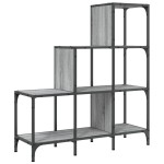 vidaXL Bibliotecă, gri sonoma, 92x30x102 cm, lemn prelucrat/metal vidaXL Bibliotecă, gri sonoma, 92x30x102 cm, lemn prelucrat/metal