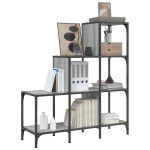 vidaXL Bibliotecă, gri sonoma, 92x30x102 cm, lemn prelucrat/metal vidaXL Bibliotecă, gri sonoma, 92x30x102 cm, lemn prelucrat/metal