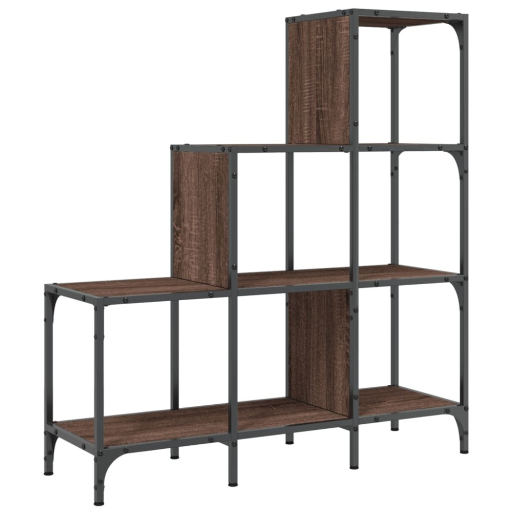 vidaXL Bibliotecă, stejar maro, 92x30x102 cm, lemn prelucrat/metal