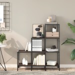 vidaXL Bibliotecă, stejar maro, 92x30x102 cm, lemn prelucrat/metal vidaXL Bibliotecă, stejar maro, 92x30x102 cm, lemn prelucrat/metal