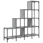 vidaXL Bibliotecă, gri sonoma, 122x30x132 cm, lemn prelucrat/metal vidaXL Bibliotecă, gri sonoma, 122x30x132 cm, lemn prelucrat/metal