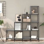 vidaXL Bibliotecă, gri sonoma, 122x30x132 cm, lemn prelucrat/metal vidaXL Bibliotecă, gri sonoma, 122x30x132 cm, lemn prelucrat/metal