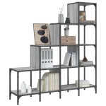 vidaXL Bibliotecă, gri sonoma, 122x30x132 cm, lemn prelucrat/metal vidaXL Bibliotecă, gri sonoma, 122x30x132 cm, lemn prelucrat/metal