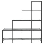 vidaXL Bibliotecă, gri sonoma, 122x30x132 cm, lemn prelucrat/metal vidaXL Bibliotecă, gri sonoma, 122x30x132 cm, lemn prelucrat/metal