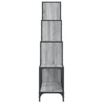 vidaXL Bibliotecă, gri sonoma, 122x30x132 cm, lemn prelucrat/metal vidaXL Bibliotecă, gri sonoma, 122x30x132 cm, lemn prelucrat/metal